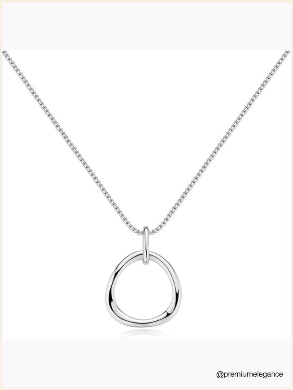 Circle Pendant T-Bar Necklace Dainty Adjustable 18"+2" Extension Chain - Picture 1 of 7